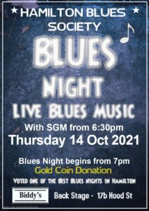 HBS Blues Night 14th October Poster