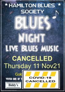 HBS Blues Nigh 11Nov21 Cancellation poster